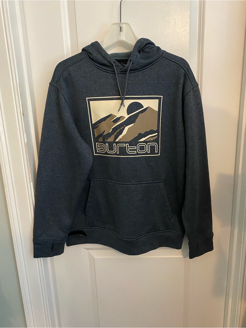 Burton Dark Navy Graphic Hoodie with Mountain Logo